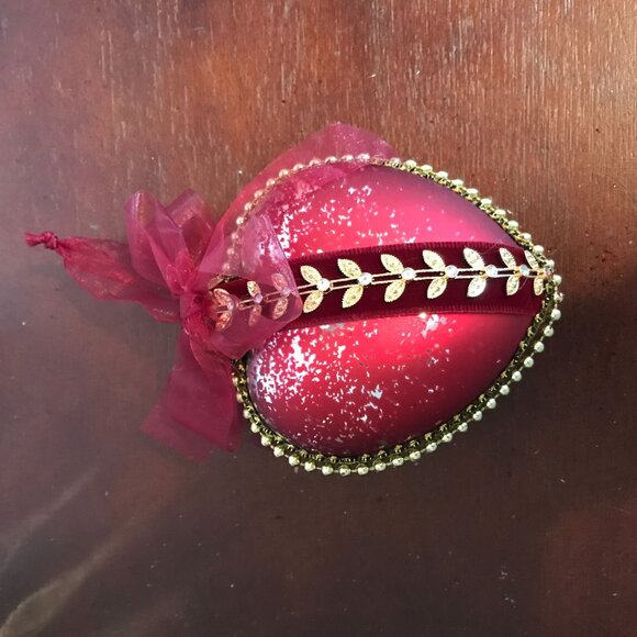 DILLARDS XMAS Red Large 5" GLASS HEARTS ORNAMENT LOT  2 BOX - Picture 5 of 12